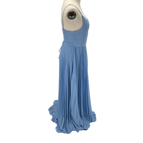 h&m Blue Pleated Lined Maxi Dress Size 2 Women’s - Picture 5 of 10